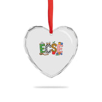 Early Childhood Special Education Teacher Heart Crystal Glass Ornament ECSE Life