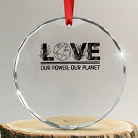 Earth Day 2026 Crystal Glass Ornament Our Power Our Planet