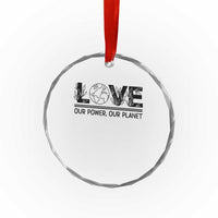 Earth Day 2026 Crystal Glass Ornament Our Power Our Planet