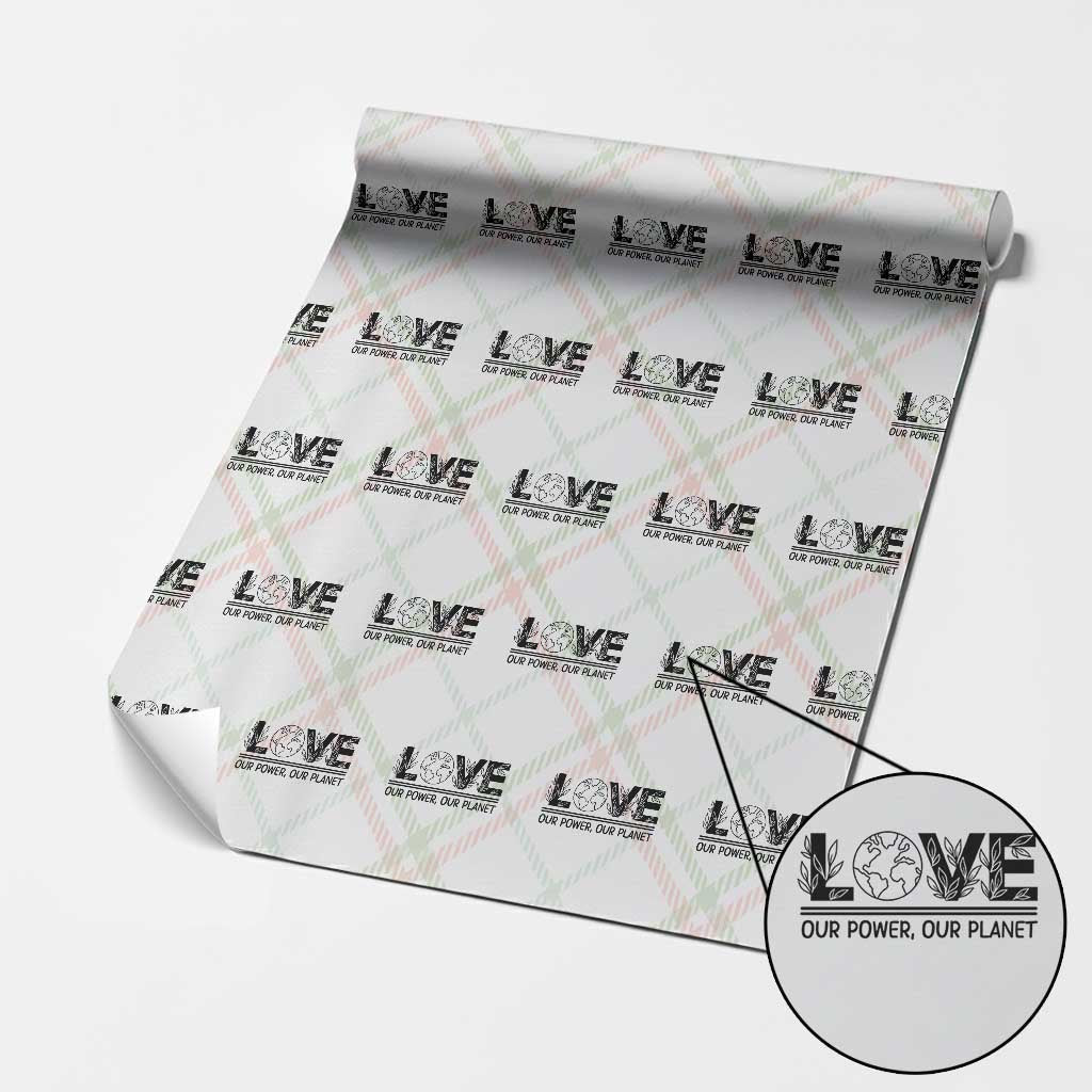 Earth Day 2026 Wrapping Paper Roll Our Power Our Planet