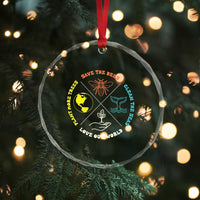 Earth Day Awareness Crystal Glass Ornament Save The Bees Plant More Trees Clean The Seas Titties