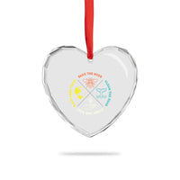 Earth Day Awareness Heart Crystal Glass Ornament Save The Bees Plant More Trees Clean The Seas Titties