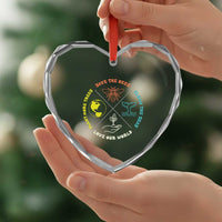 Earth Day Awareness Heart Crystal Glass Ornament Save The Bees Plant More Trees Clean The Seas Titties