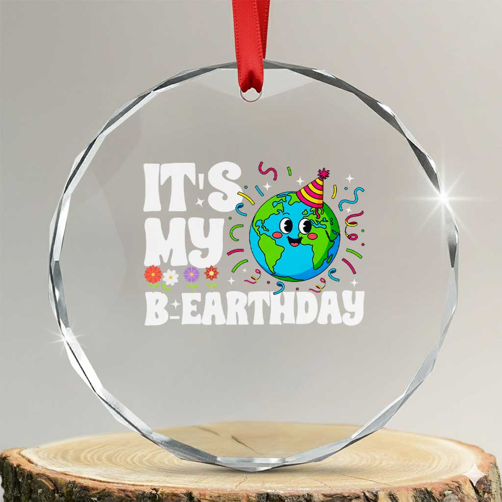Earth Day Birthday Crystal Glass Ornament April 22 Nature Lover Eco Birthday Party Gift