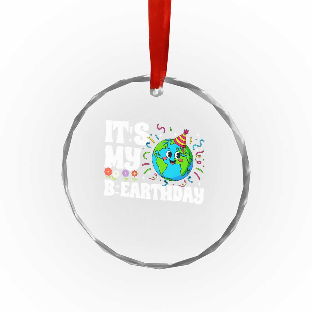 Earth Day Birthday Crystal Glass Ornament April 22 Nature Lover Eco Birthday Party Gift