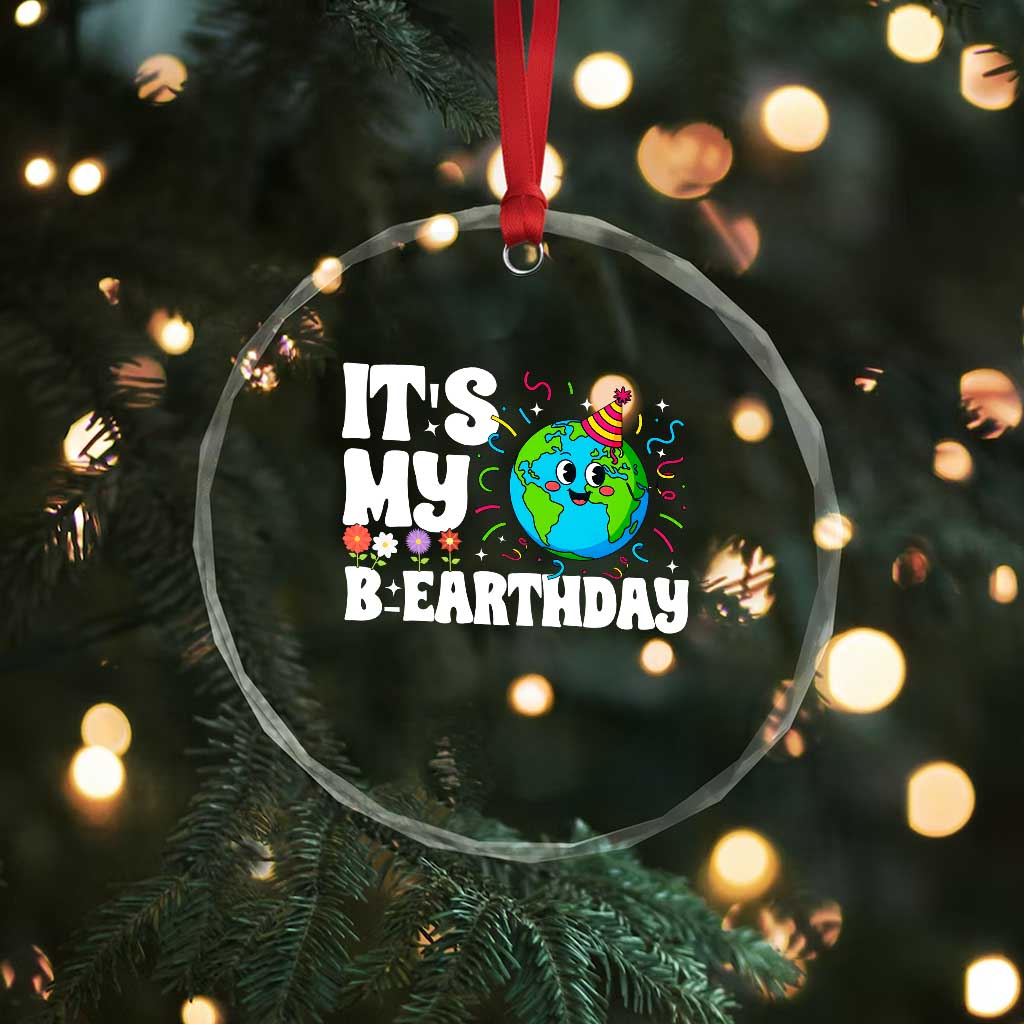 Earth Day Birthday Crystal Glass Ornament April 22 Nature Lover Eco Birthday Party Gift