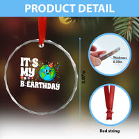 Earth Day Birthday Crystal Glass Ornament April 22 Nature Lover Eco Birthday Party Gift