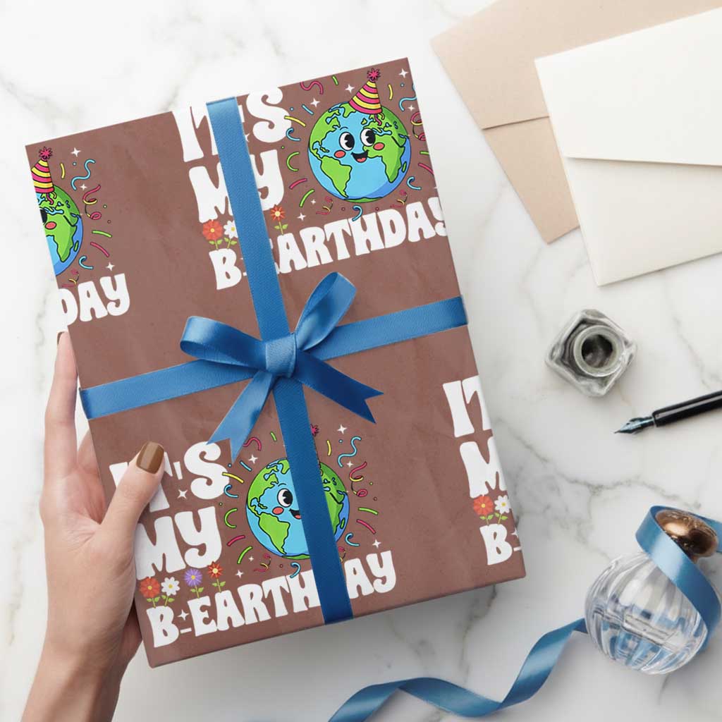 Earth Day Birthday Wrapping Paper Roll April 22 Nature Lover Eco Birthday Party Gift