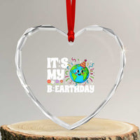 Earth Day Birthday Heart Crystal Glass Ornament April 22 Nature Lover Eco Birthday Party Gift