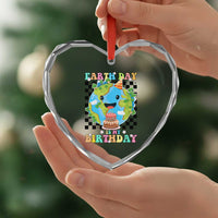 Earth Day Birthday Heart Crystal Glass Ornament Its My Birthday April 22