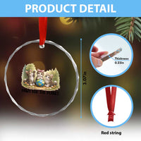 Earth Day Cat Lover Crystal Glass Ornament Paws For The Planet