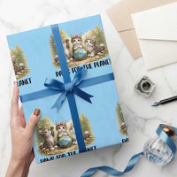 Earth Day Cat Lover Wrapping Paper Roll Paws For The Planet