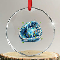 Earth Day Crystal Glass Ornament Funny Baseball Ice Cream Drip Glove Eco Friendly