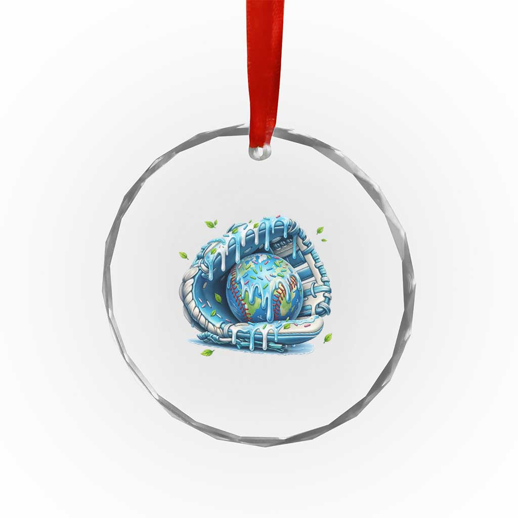 Earth Day Crystal Glass Ornament Funny Baseball Ice Cream Drip Glove Eco Friendly