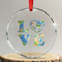 Earth Day Crystal Glass Ornament Heart Environmental Nature Recycling Lovers