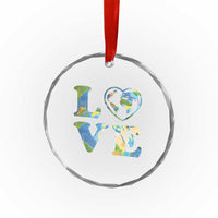 Earth Day Crystal Glass Ornament Heart Environmental Nature Recycling Lovers