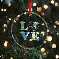 Earth Day Crystal Glass Ornament Heart Environmental Nature Recycling Lovers