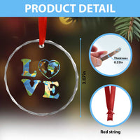 Earth Day Crystal Glass Ornament Heart Environmental Nature Recycling Lovers