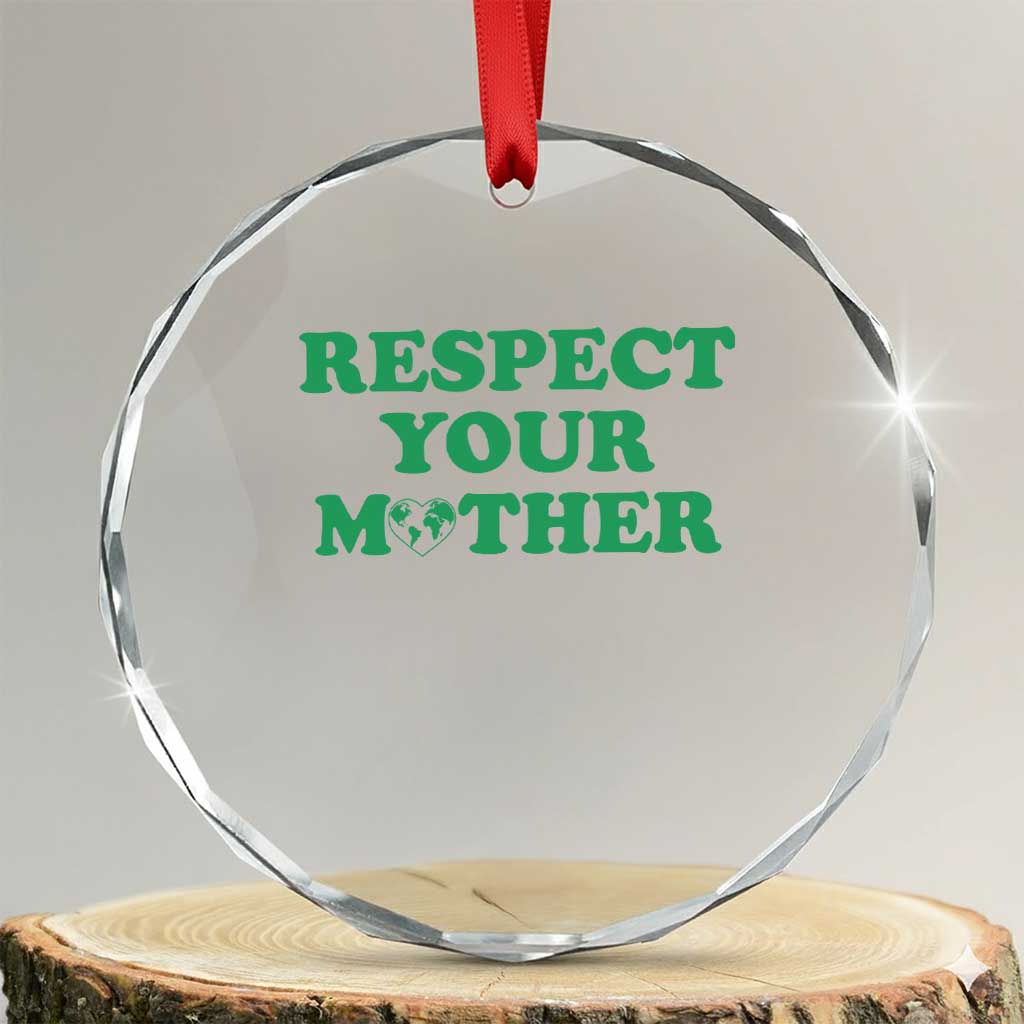 Earth Day Crystal Glass Ornament Respect Your Mother Environmental Recycling