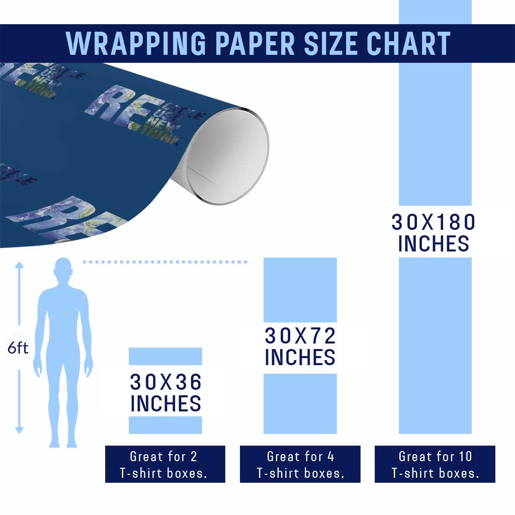 Earth Day Wrapping Paper Roll Recycle Reuse Renew Rethink
