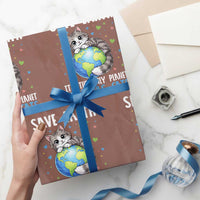 Earth Day Wrapping Paper Roll Save Earth Its The Only Planet With Cats