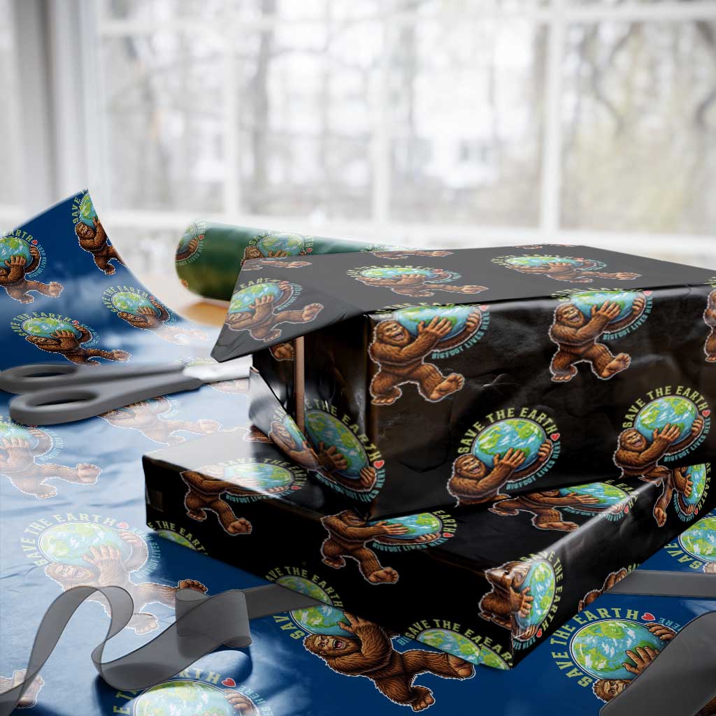 Earth Day Wrapping Paper Roll Save The Earth Bigfoot Lives Here