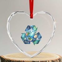 Earth Day Dont Be Trashy Heart Crystal Glass Ornament Environmental Awareness Gift