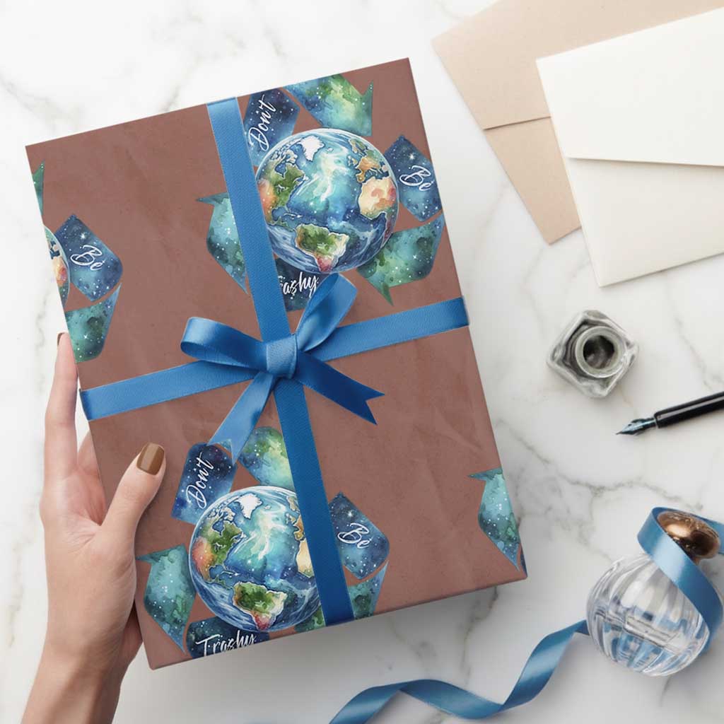 Earth Day Dont Be Trashy Wrapping Paper Roll Environmental Awareness Gift