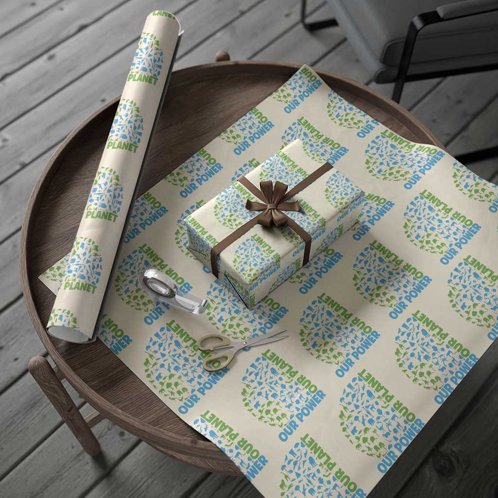 Earth Day Environmental Activism Wrapping Paper Roll Our Power Our Planet
