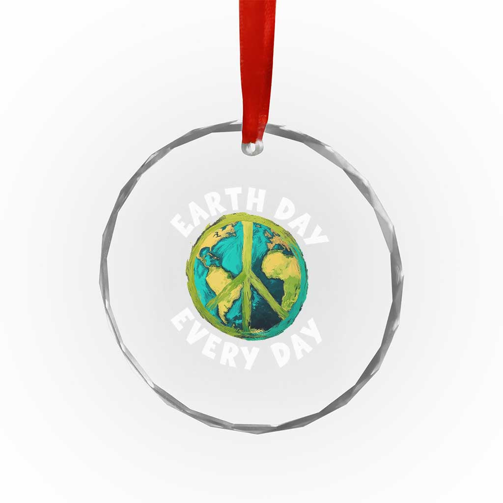 Earth Day Everyday Crystal Glass Ornament Peace Sign Nature Lover