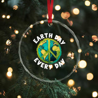 Earth Day Everyday Crystal Glass Ornament Peace Sign Nature Lover
