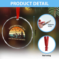 Earth Day Everyday Crystal Glass Ornament Save And Protect Our Earth