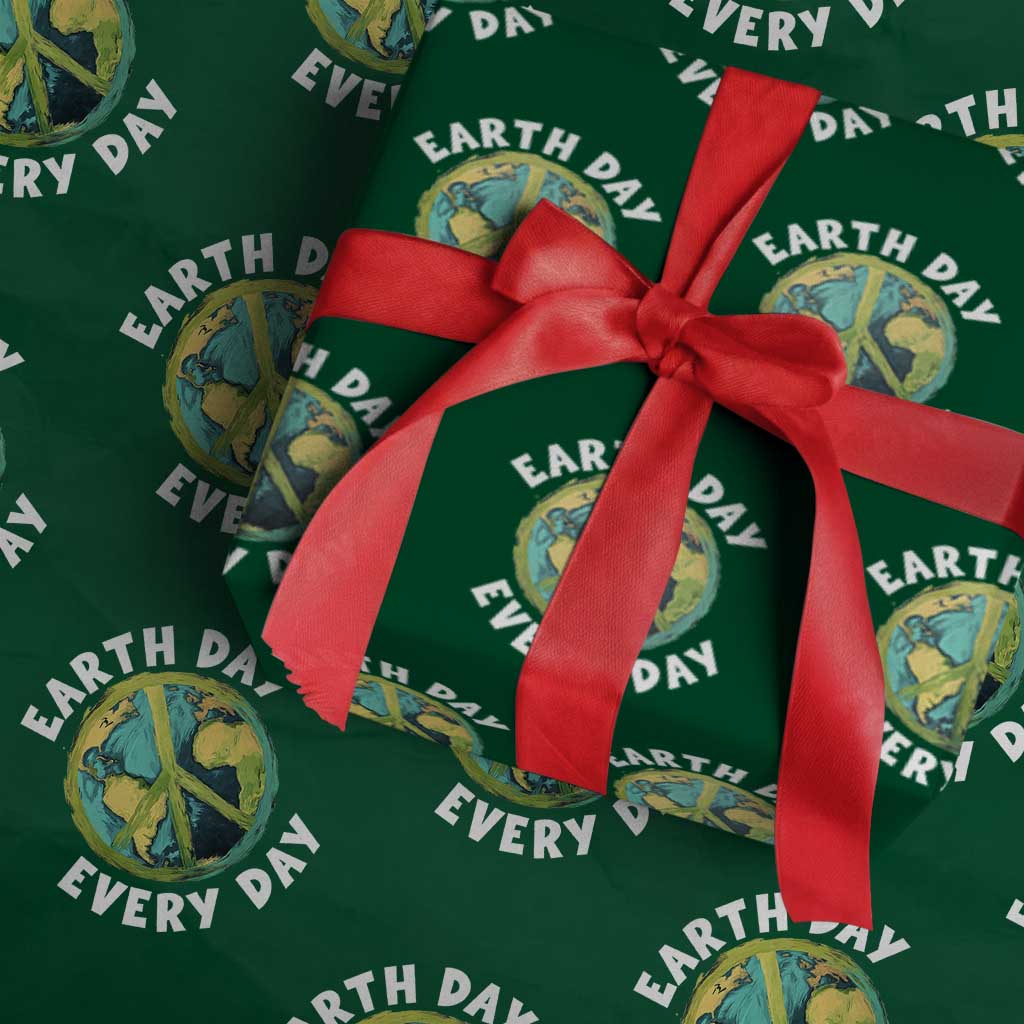 Earth Day Everyday Wrapping Paper Roll Peace Sign Nature Lover