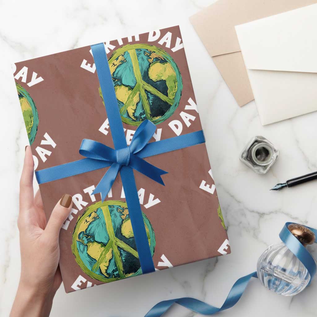 Earth Day Everyday Wrapping Paper Roll Peace Sign Nature Lover