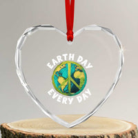Earth Day Everyday Heart Crystal Glass Ornament Peace Sign Nature Lover