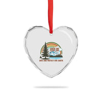 Earth Day Everyday Heart Crystal Glass Ornament Save The Planet Nature Lover Gift