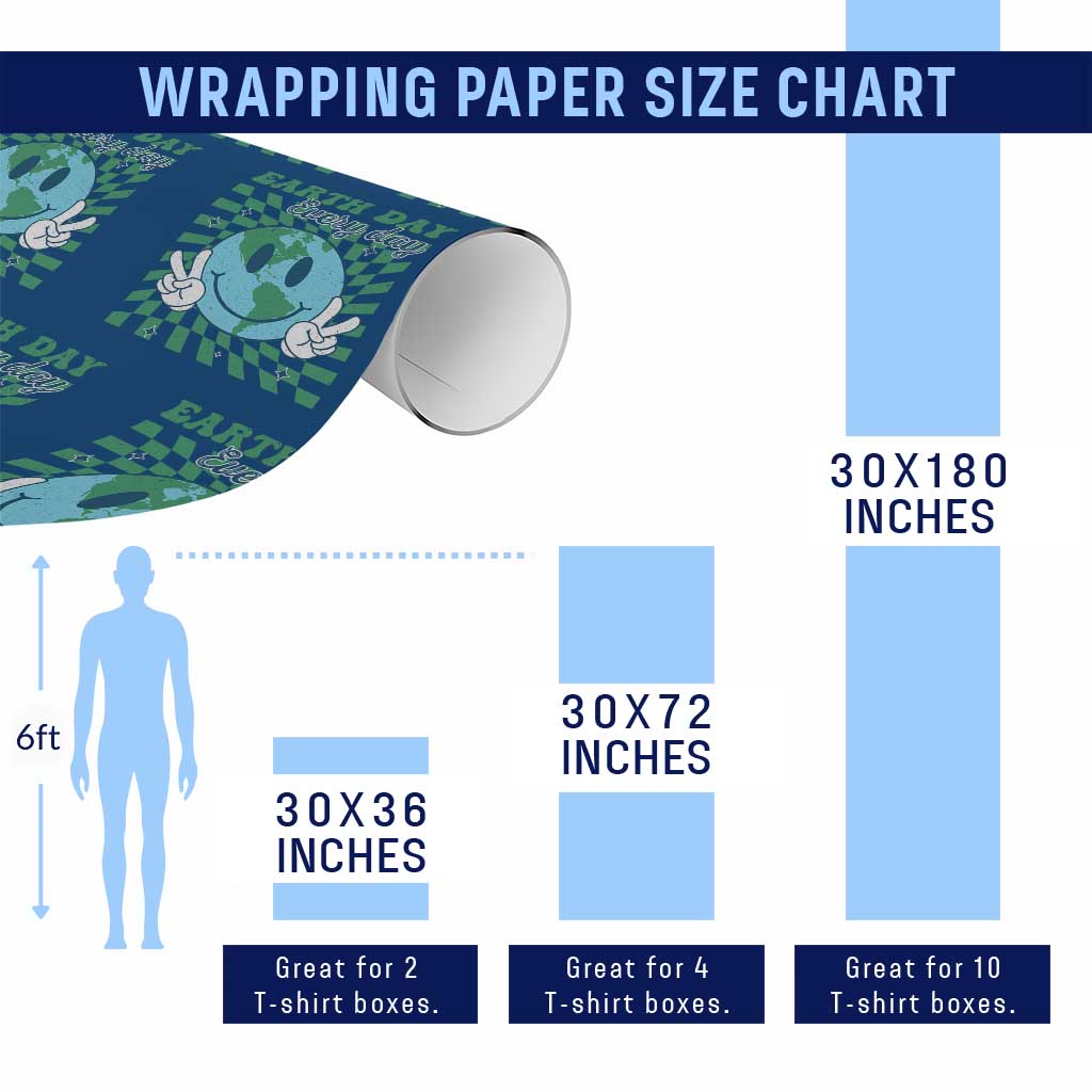 Earth Day Everyday Wrapping Paper Roll Smile Face Hippie Planet Anniversary - Wonder Print Shop