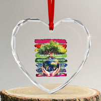 Earth Day Heart Crystal Glass Ornament And I Think To Myself What A Wonderful World Rainbow - Wonder Print Shop