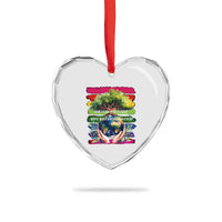 Earth Day Heart Crystal Glass Ornament And I Think To Myself What A Wonderful World Rainbow - Wonder Print Shop