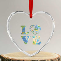 Earth Day Heart Crystal Glass Ornament Heart Environmental Nature Recycling Lovers