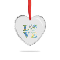 Earth Day Heart Crystal Glass Ornament Heart Environmental Nature Recycling Lovers