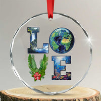 Earth Day LOVE Crystal Glass Ornament Planet Anniversary Everyday - Wonder Print Shop