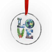 Earth Day LOVE Crystal Glass Ornament Planet Anniversary Everyday - Wonder Print Shop