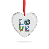 Earth Day LOVE Heart Crystal Glass Ornament Planet Anniversary Everyday - Wonder Print Shop