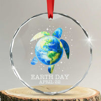 Earth Day Sea Turtle Crystal Glass Ornament Restore Earth Save The Planet - Wonder Print Shop