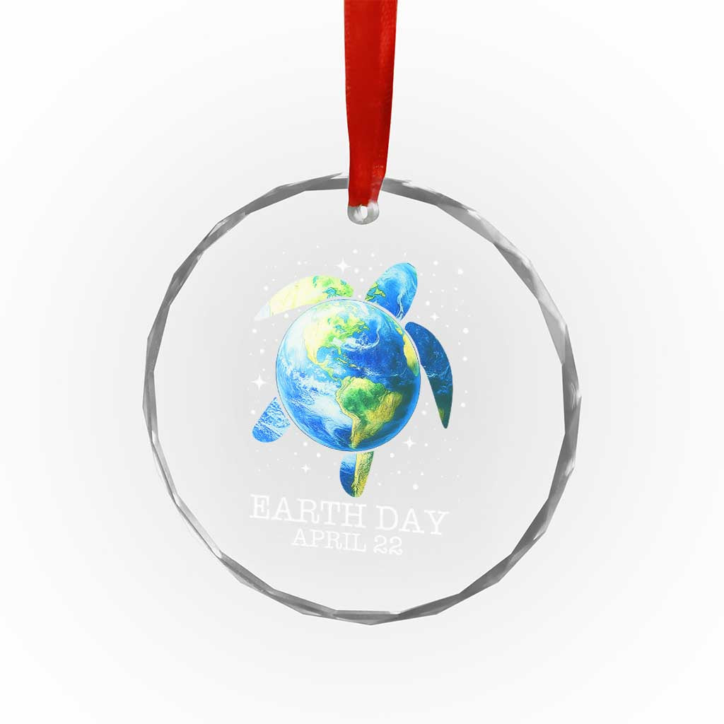 Earth Day Sea Turtle Crystal Glass Ornament Restore Earth Save The Planet - Wonder Print Shop