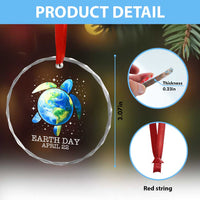 Earth Day Sea Turtle Crystal Glass Ornament Restore Earth Save The Planet - Wonder Print Shop
