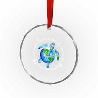Earth Day Sea Turtle Crystal Glass Ornament Save Bees Plant Trees Clean Seas Environmentalist