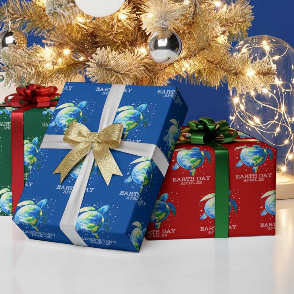 Earth Day Sea Turtle Wrapping Paper Roll Restore Earth Save The Planet - Wonder Print Shop