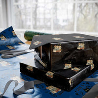 Easily Distracted By Cats And Books Wrapping Paper Roll Funny Book Kitty Lover - Wonder Print Shop